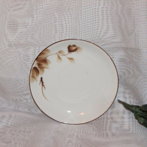 1940s Teacup Occupied Japan Hand Painted Cup & Saucer Brown ROne Sizee Vintage B - Picture 5 of 7